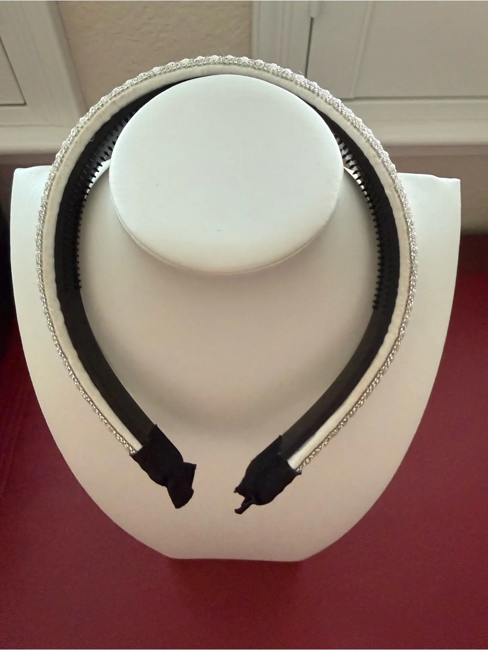 Crystal Embellished White Headband - Women Accessories